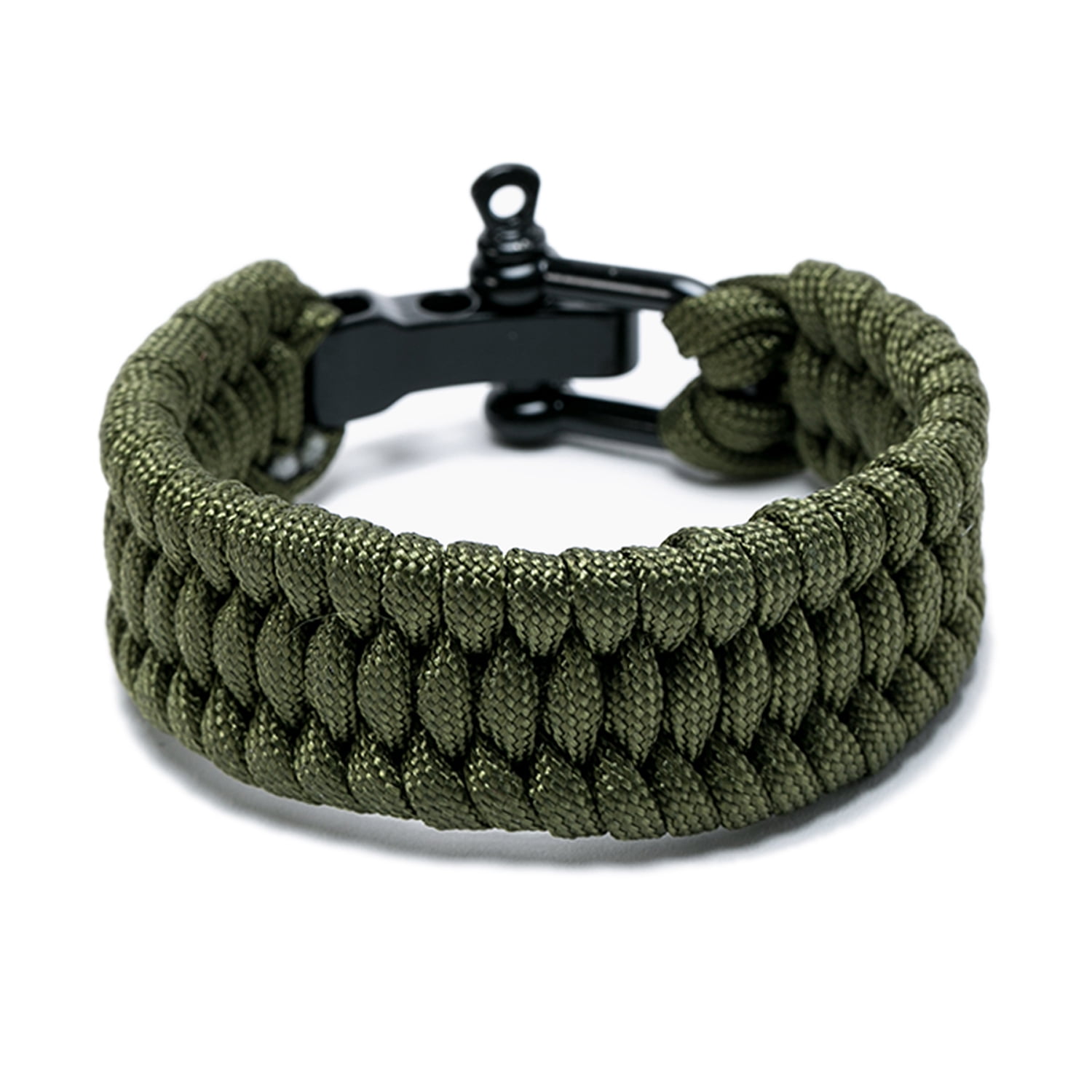 Pulsera Unisex Tejido Outdoor Grillete Verde Ajustable