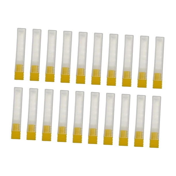 Caja para brocas de 20 piezas, contenedor para brocas, protección vacía compacta, caja de almacenamiento portátil para brocas de uñas, caja de almacen Amarillo