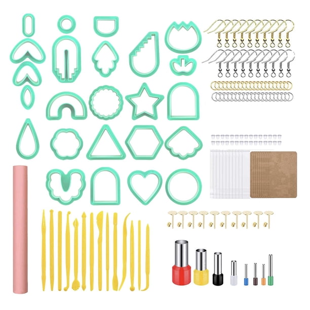 de 157 piezas para pendientes de arcilla polimérica, forma múltiple, 30 partes traseras de pendientes, de fabricación de pendientes de 24 , VERDE Verde 157 piezas