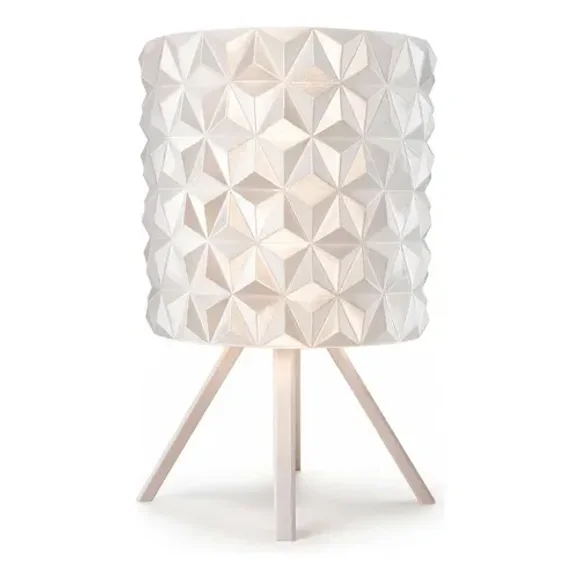 Lámpara de Mesa Velador SLVJE Diamond E27 Impresa en 3D 30 cm Beige / Traslúcido + Ampolleta