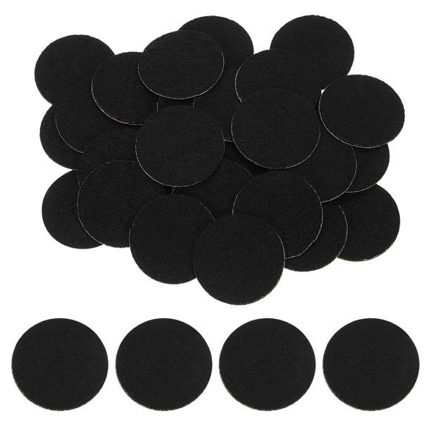 Uxcell 80 piezas de círculos de fieltro redondos de 1.18" adhesivo de tela no tejida negro