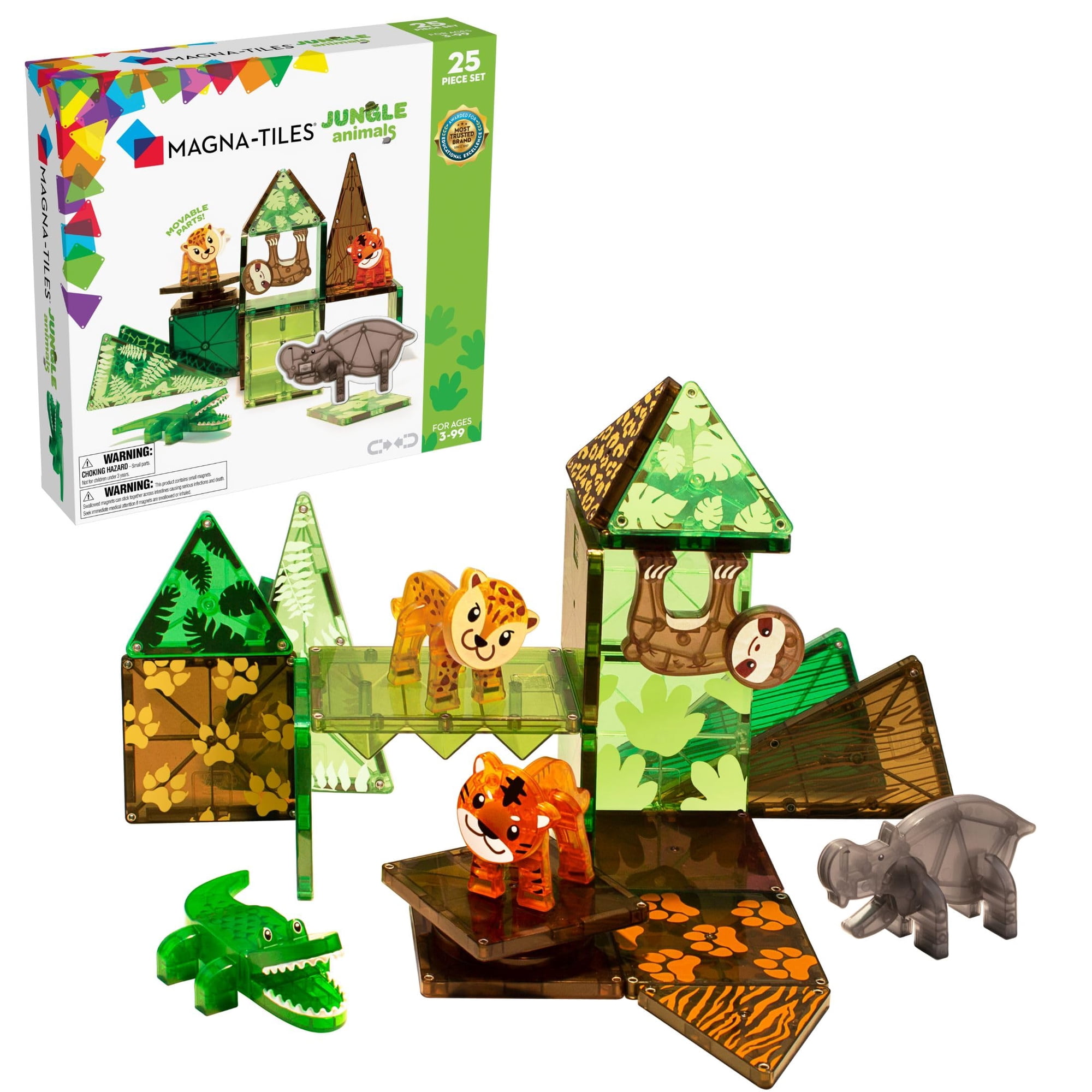 Set De Construcción Magna-tiles Jungle Animals 25 Piezas