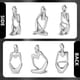 thumbnail image 3 of Escultura Abstracta Thinker BMLCGJ TZ001 12 cm Resina Plata, 3 of 3