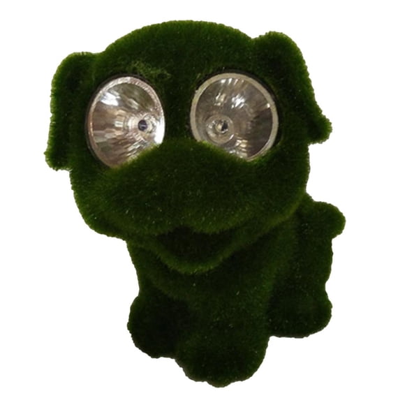 Resina Flocado Animal Figurines Solar LED Jardín Luces Césped Adorno Perro