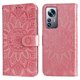 thumbnail image 2 of Funda tipo cartera FOXDOCK para Xiaomi 12 Pro , diseño girasol en relieve, cuero PU, cierre magnético, soporte y tarjetero, 2 of 5