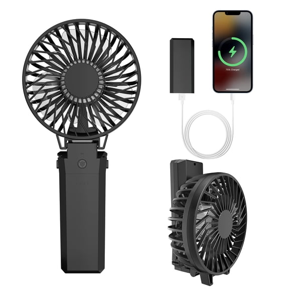 Ventilador portátil HandFan 5200 mAh, 6 velocidades, recargable por USB