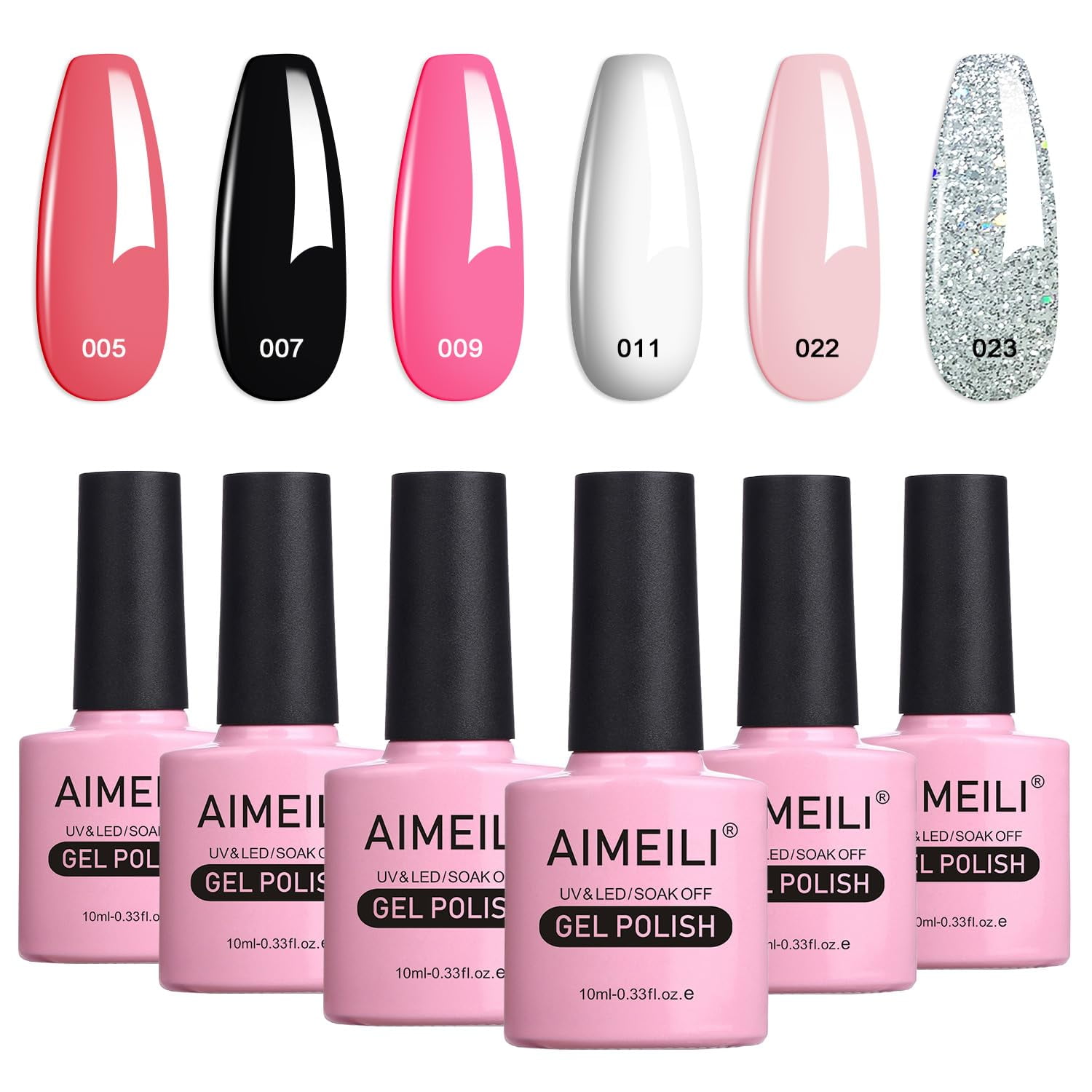 Set De Esmaltes De Uñas En Gel Aimeili French Tips 6 X 10 Ml