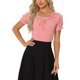 thumbnail image 1 of INSPIRE CHIC Blusa de cuadros para el regreso a clases de mujer con cuello redondo, volantes y mangas abullonadas S Rojo, 1 of 6
