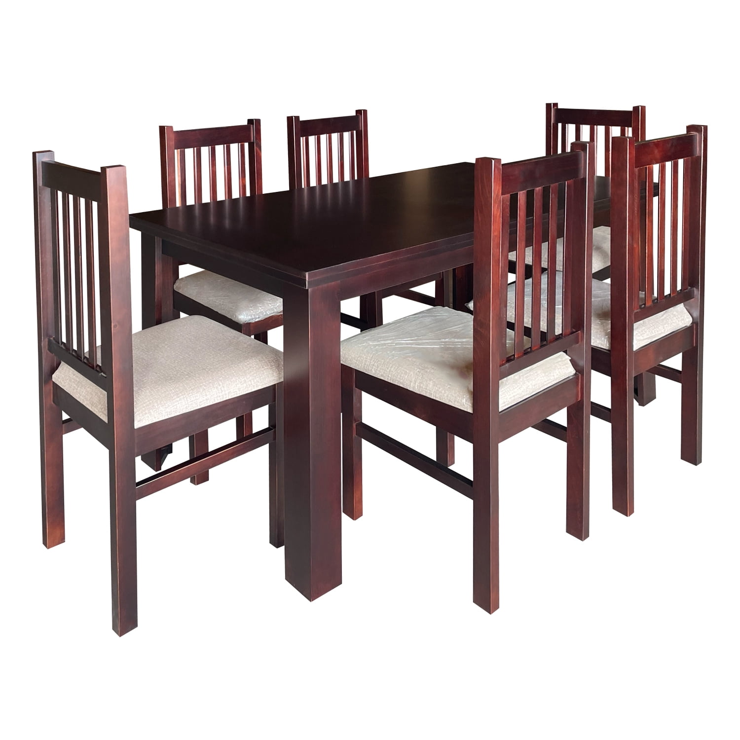 Araucarias - Juego De Comedor Praga 6 Sillas Mesa Rectangular Chocolate