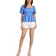 thumbnail image 2 of INSPIRE CHIC Lazo de Mariposa para Blusa de Mujer con Mangas Abullonadas Cuello Cuadrado Casual Peplum XL Azul, 2 of 6