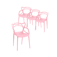 Habita2 Chile - Pack 4 Sillas Comedor Y Terraza Master Polipropileno - Rosa