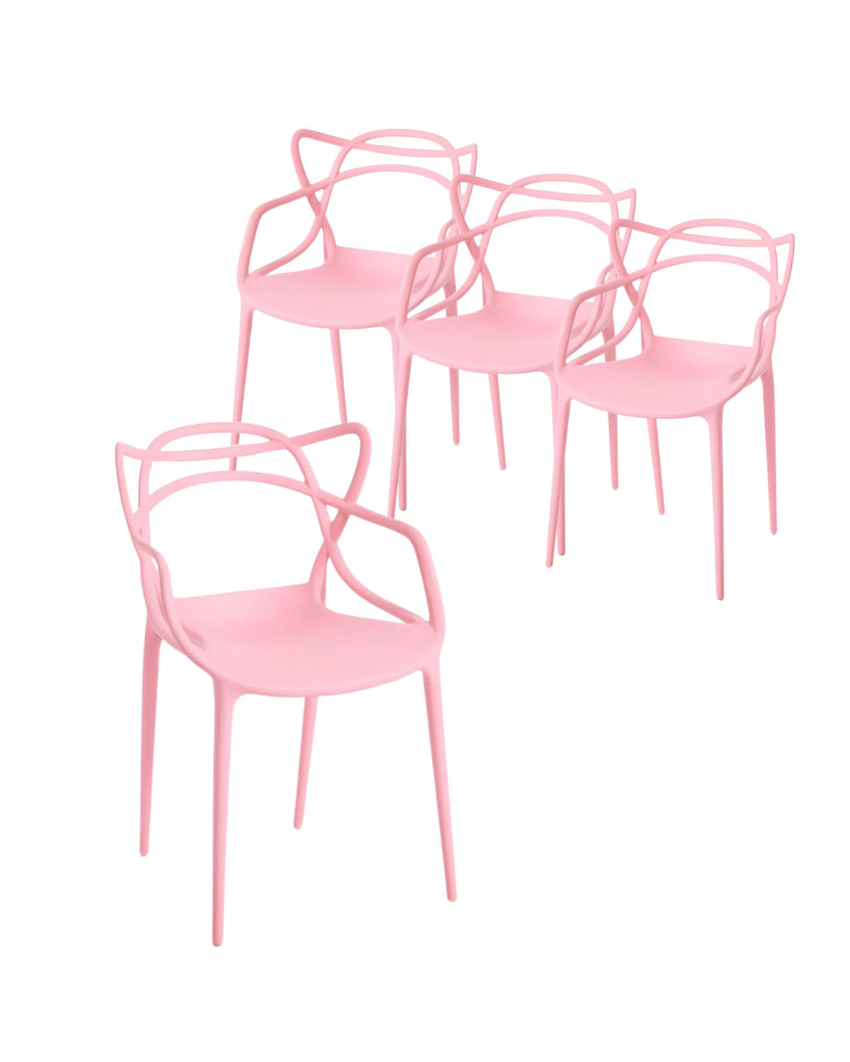 Habita2 Chile - Pack 4 Sillas Comedor Y Terraza Master Polipropileno - Rosa
