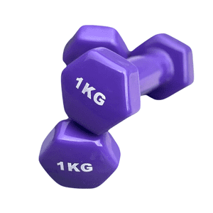 Linea Sport - Par De Mancuernas 1Kg C/U Total 2Kg Hexagonales De Vinilo