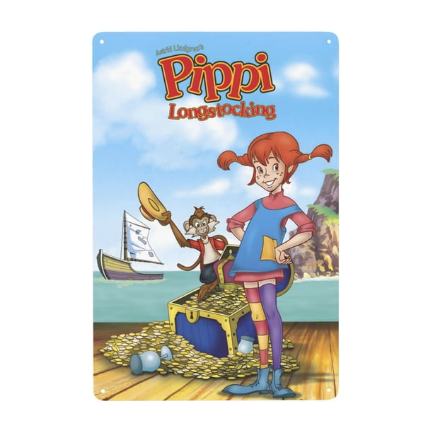 Pippi Calzaslargas Cartel de metal, decoración de pared con cartel de metal personalizado, regalos para aficionados, amigos, familia y seres queridos 30x20 cm