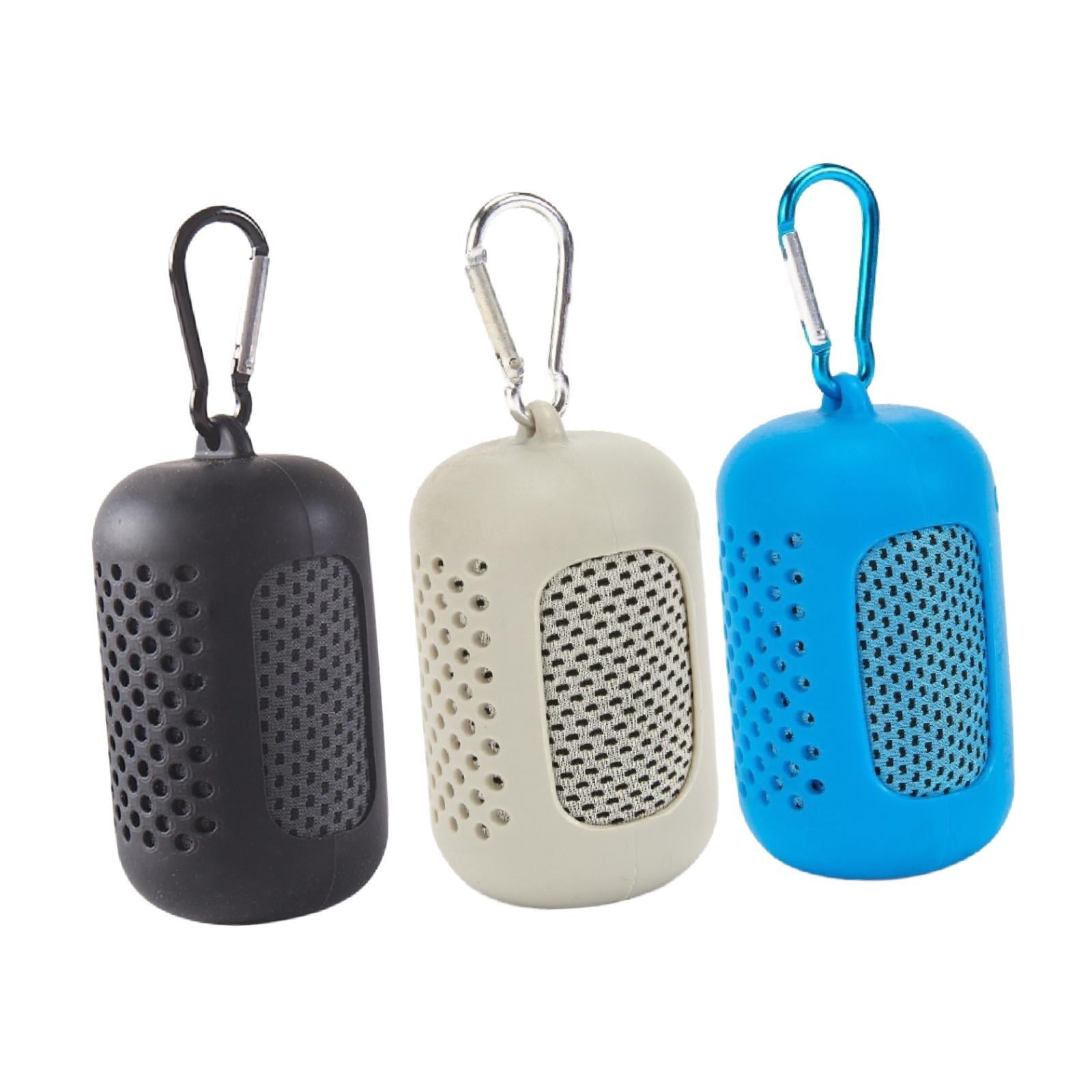 Ioensy - 3 Toallas De Hielo Para Gimnasio, Running, Ejercicio, Secado Rápido, Con Funda, Gris, Negro Y Azul Cielo.
