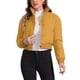 thumbnail image 1 of INSPIRE CHIC Chaqueta Acolchada Recortada para Mujer de Invierno con Cuello Alto, Abrigo Bomber Acolchado con Cremallera y Botones al Frente XS Amarillo Oscuro, 1 of 6