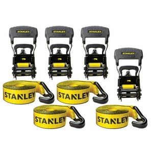 Correas De Amarre Con Trinquete Stanley S10074, Color Negro Y Amarillo, 1,5 X 5 M