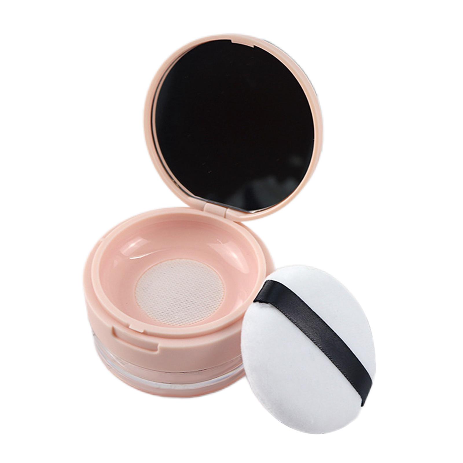Magideal - Contenedor De Polvo Suelto Con Soplo, Caja De Polvo Reutilizable Con Espejo Para Estuche De Maquillaje En Polvo Cosméticos En Polvo Mujeres Niñas , Red Pequeña Rosa