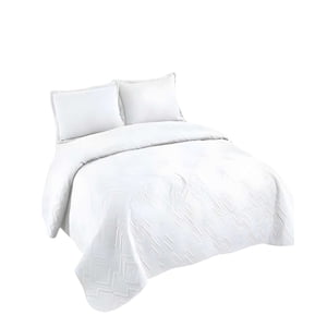 Genérico - Cubrecama Quilt De Verano Con Colores Lisos Super King Blanco