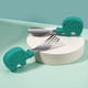 thumbnail image 1 of Make Mealtime Fun and Easy with our 2 Set Baby Toddler Silicone Stainless Steel Spoon Fork Set in a Cute and Gender-Neutral Style, Perfect for Feeding and Cutlery Training, Comes with a Useful Case!, 1 of 5