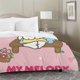 thumbnail image 2 of Pink my bunny melody anime cartoon bedding set Boys Gir kids cotton duvet cover and pillow cases-gir-3 pieces-Queen waii anime, 2 of 5