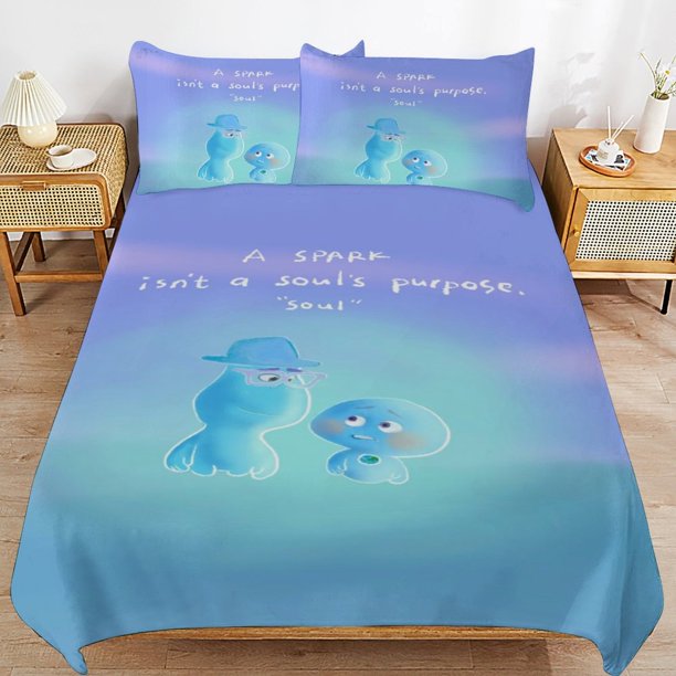 Soul Cartoon Bedding Sets Ultra Soft Skin-Friendly Duvet Cover 3 Piece, Cute Comforter Cover Bed Set for Boys Girls Kids