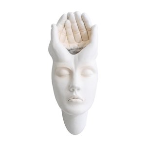 Magideal - Maceta De Pared Florero Colgante Maceta Resina Estatua Contenedor Escultura De Pared Para Sala De Adorno Oficina Hogar Interior Al , Tomarse De Las Manos 11X7X23Cm