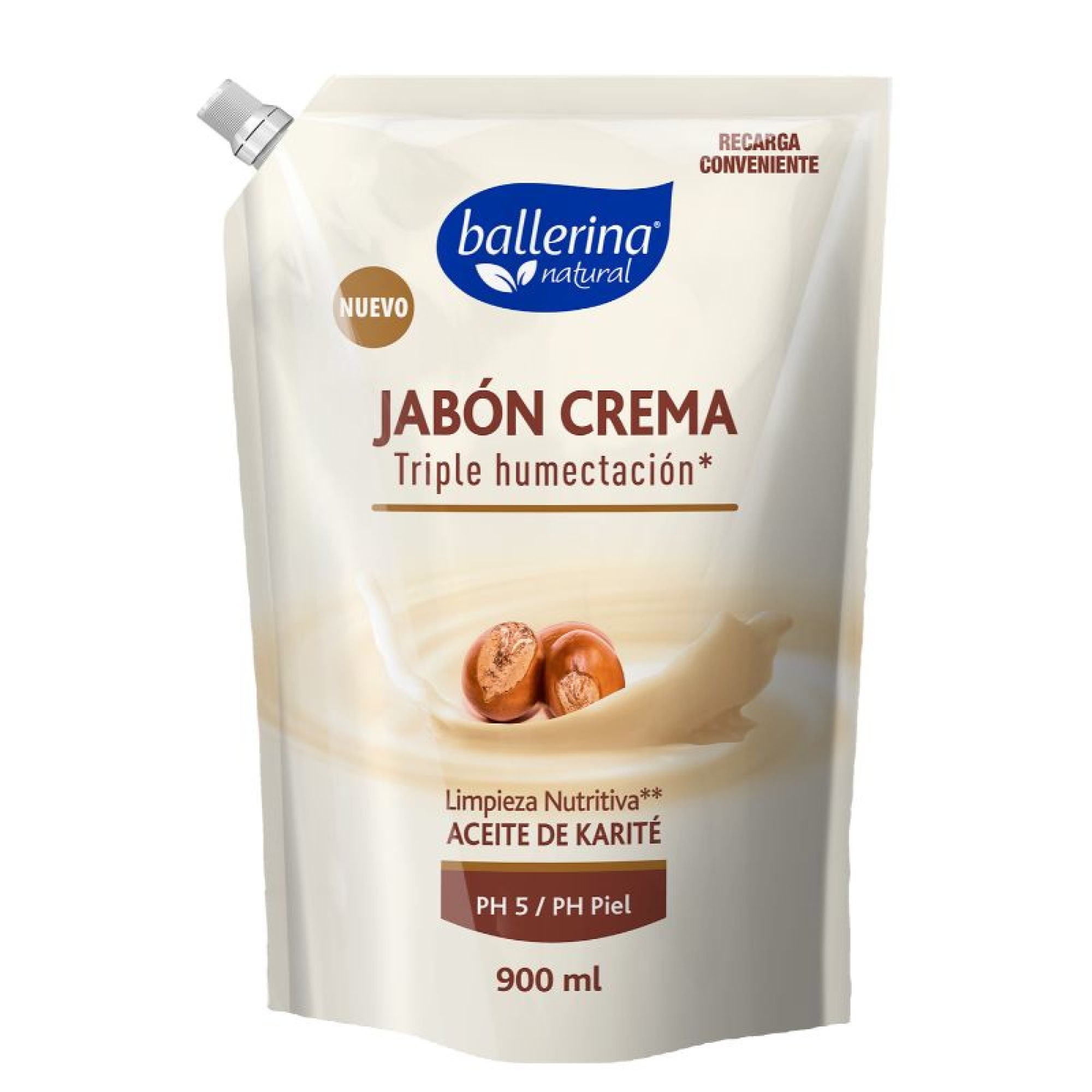 Jabón Crema Triple Humectación Aceite De Karité 750 ml Ballerina
