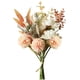 thumbnail image 1 of Flores artificiales de seda, arreglos florales, ramos de boda, decoraciones, centros de mesa florales de plástico para el hogar, la cocina, el jardín y la fiesta (champán), 1 of 5