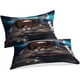 thumbnail image 2 of Juego de 3 piezas Skiing Cat, ropa de cama con estampado 3D, funda de almohada, cremallera oculta, bonita funda nórdica de microfibra para adultos y niños., 2 of 3