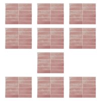 Magideal - 10 Piezas De Azulejos De Pared De Pvc, Pegatinas De Pared, Despegar Y Pegar, Decoración De Baño A Prueba De Agua Y Aceite, Azulejos De Pared Gruesos 3 Rosa
