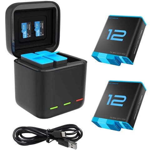 Kit Cargador De Batería Reygeak Para Gopro Hero 12 11 10 9 Negro