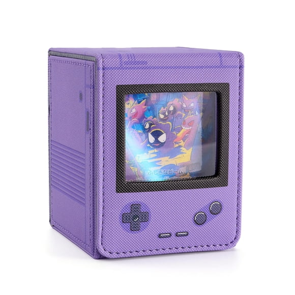Caja para mazo Venssu MTG estilo consola retro de cuero PU morado