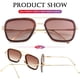 thumbnail image 5 of Gafas de sol AIEYEZO Tony Stark vintage con montura metálica cuadrada, 5 of 7