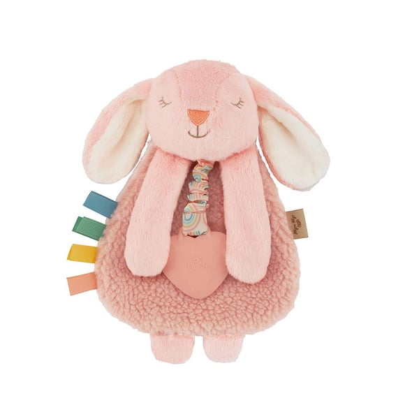 Lovey Itzy Ritzy Itzy Lovey con cintas texturizadas en forma de mordedor, color rosa