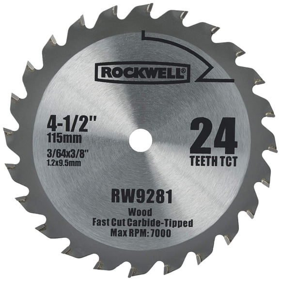 Hoja de sierra circular Rockwell RW9281 24T con punta de carburo de 11 cm