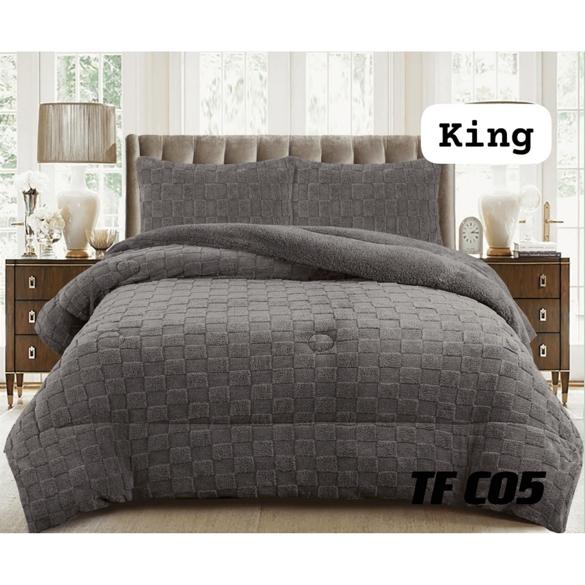 Angeles Del Hogar - Plumón De Invierno Texturizado Diseño Cuadros Con Chiporro