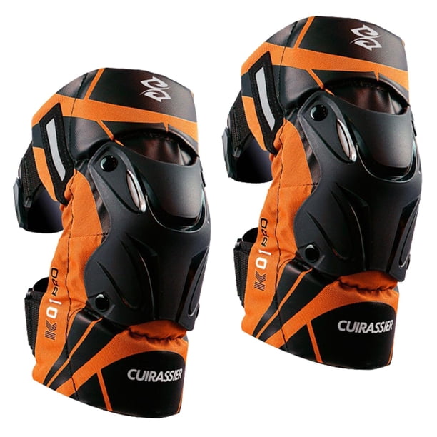 2x K01-3 rodilleras para motocicleta, de protección resistente golpes apto para carreras de Motocross a prueba de humedad reflectante , Naranja naranja reflectante