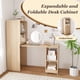 thumbnail image 3 of Stretchable desk, office desk with storage shelves and mobile wheels, foldable desk suitable for small apartments and offices,burlywood, 3 of 3