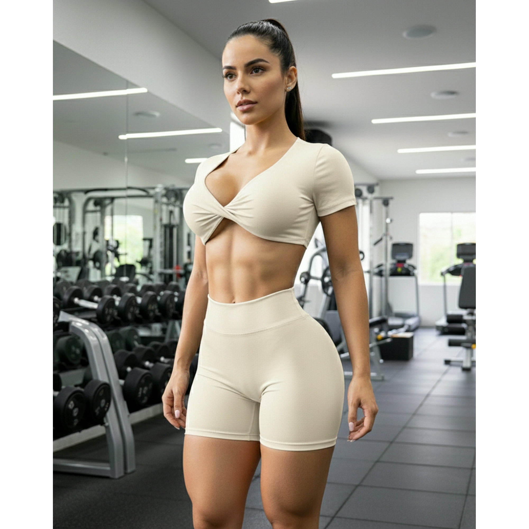 Flix Spa - Conjunto Deportivo Peto Con Mangas Cortas Y Short