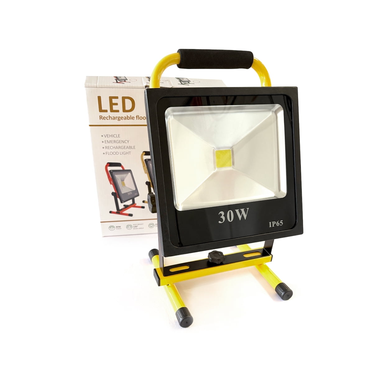 Teimporta - Foco Reflector Portátil Recargable Led 30w Luz Blanca 4hrs Amarillo Blanco Frío