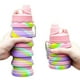 thumbnail image 1 of Botella Agua Para Niños Silicona Plegable Arcoiris 500ml Rosado, 1 of 3