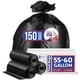 thumbnail image 1 of Bolsas de basura Munfix de 55 a 60 galones, resistentes, 150 unidades, color negro, 1 of 9