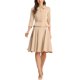 thumbnail image 1 of INSPIRE CHIC Conjuntos de Traje de Falda de Negocios para Mujeres Regreso a Clases Atuendo de Maestra 2 Piezas Conjuntos Oficina Chaqueta Blazer de Manga 3/4 Faldas Plisadas L Caqui, 1 of 6