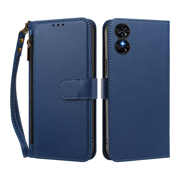 Funda Tipo Billetera para TCL 50 SE/40 NxtPaper 4G con Soporte y Bolsillo con Cierre Azul profundo
