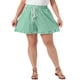 thumbnail image 1 of Agnes Orinda Pantalones Cortos de Boxeador para Mujer Talla Grande, Pantalones Cortos con Volantes, Cintura Elástica, Cordón, Verano, Casual, Lindos, con Bolsillo, 3X Verde Oscuro, 1 of 6
