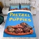 thumbnail image 4 of Pretzel y los Cachorros Conjunto de sábanas temático, trío de piezas, cómodo y amigable con la piel, diseño único, regalo de decoración para el hogar para familiares, amigos y fans,140cm *210cm, 4 of 6