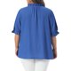 thumbnail image 3 of Blusa de Talla Grande para Mujeres Escuela Colegio con Volantes Cuello en V Mangas Abullonadas Texturizadas Camisas de Verano 1X Azul Real, 3 of 6