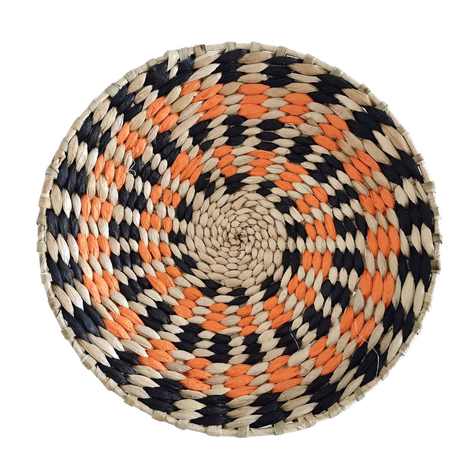 Magideal - Cesta De Pared Tejida Colgante, Cesta De Algas Marinas, Cesta De Pared Bohemia, Cesta De Tejido Circular Rústica Plana Para Sala De Estar, Granja, Decoración Del Hogar 30 Cm Estilo C