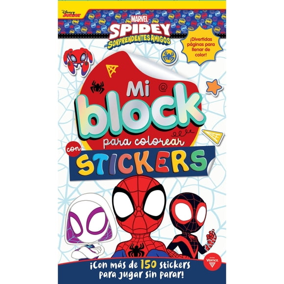 Block de stickers para colorear spidey